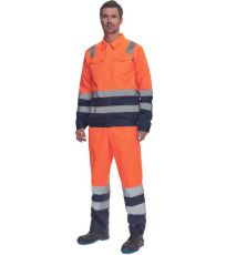 Pánska HI-VIS pracovná bunda VALENCIA Cerva oranžová/navy