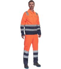 Pánska HI-VIS pracovná bunda VALENCIA Cerva oranžová/navy