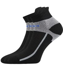 Unisex športové ponožky - 3 páry Glowing VoXX® čierna