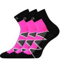 Unisex športové ponožky - 3 páry Monsa Voxx čierna/ružová