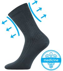 Unisex zdravotné ponožky - 3 páry Zdrav Boma tmavo šedá