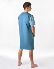 Pánska nočná košeľa 79202P GINA mesiac-dunaj