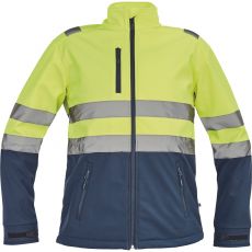Pánska HI-VIS softshellová bunda GRANADA Cerva žltá/navy