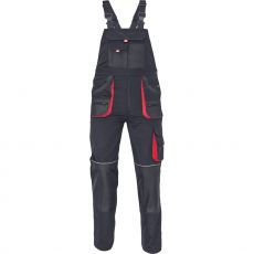Pánske pracovné nohavice s trakmi CARL BE-01-004 Fridrich & Fridrich čierna/červená