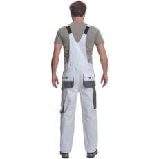 Pánske pracovné nohavice s trakmi CARL BE-01-004 Fridrich & Fridrich biela/sivá
