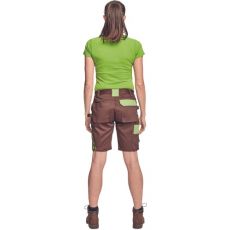 Dámske pracovné šortky YOWIE CRV hnedá/zelená