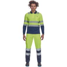 Pánske HI-VIS pracovné nohavice BURGOS Cerva žltá/navy