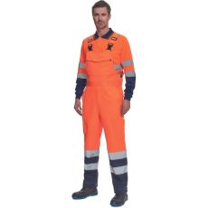 Pánske HI-VIS pracovné nohavice s trakmi LORCA Cerva oranžová/navy