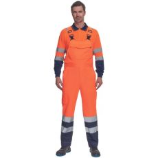 Pánske HI-VIS pracovné nohavice s trakmi LORCA Cerva oranžová/navy