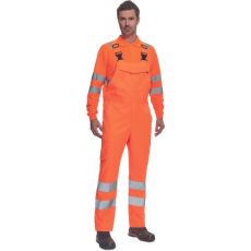 Pánske HI-VIS pracovné nohavice s trakmi GANDIA Cerva oranžová