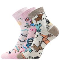 Detské trendy ponožky - 3 páry Dedotik Lonka mix holka