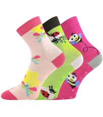 Detské trendy ponožky - 3 páry Woodik ABS Lonka mix holka