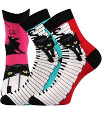 Dámske vzorované ponožky - 3 páry Xantipa 48 Boma mačky