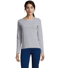 Dámske tričko dlhý rukáv MARINE WOMEN SOĽS White / Navy