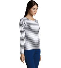 Dámske tričko dlhý rukáv MARINE WOMEN SOĽS White / Navy