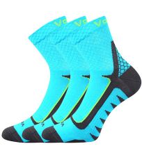 Unisex športové ponožky - 3 páry Kryptox VoXX® tyrkys/neón zelená