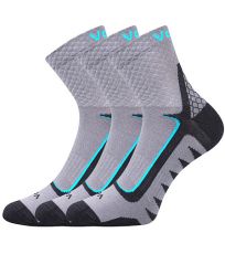 Unisex športové ponožky - 3 páry Kryptox Voxx šedá/tyrkys