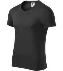 Pánske tričko Slim fit V-NECK Malfini eben šedá