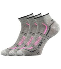 Unisex športové ponožky - 3 páry Rex 11 Voxx svetlo šedá/ružová