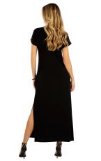 Dámske dlhé šaty s rázporkom 5E005 LITEX čierna