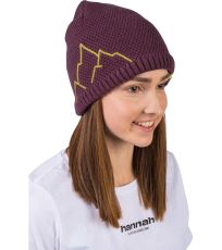 Dámska pletená čiapka z merina BRITA HANNAH Mauve wine