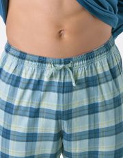 Pánske dlhé pyžamo 79193P GINA Petrolejová-aqua