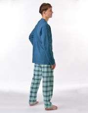 Pánske dlhé pyžamo 79193P GINA Petrolejová-aqua