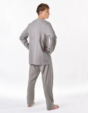 Pánske dlhé pyžamo 79195P GINA šedá pepermint