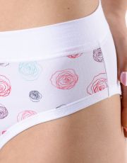 Dámske klasické nohavičky 10292P GINA Biela-bordo