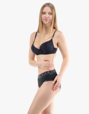 Dámske klasické nohavičky 10293P GINA Čierna-bordo