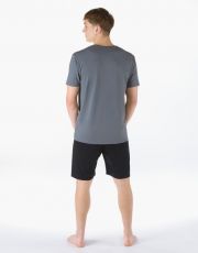 Pánske krátke pyžamo 79204P GINA tm. šedá-čierna