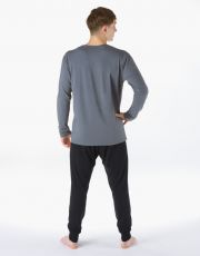 Pánske dlhé pyžamo 79207P GINA tm. šedá-čierna