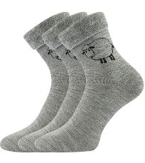 Unisex teplé ponožky - 3 páry Ovečkana Boma svetlo šedá melé