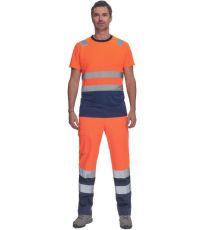 Pánske HI-VIS tričko MONZON Cerva oranžová/navy