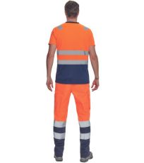 Pánske HI-VIS tričko MONZON Cerva oranžová/navy