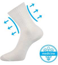 Unisex ponožky s voľným lemom - 3 páry Diarten Boma biela