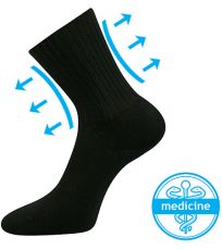 Unisex ponožky s voľným lemom - 3 páry Diarten Boma čierna