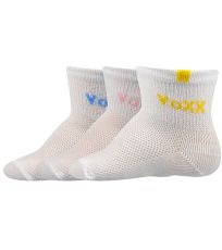 Dojčenské priedušné ponožky - 3 páry Fredíček VoXX® mix A - biela