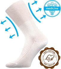 Unisex ponožky - 1 pár Zdravan Lonka biela