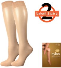 Silónové podkolienky - 2 páry NYLON 20 DEN Lady B ťava