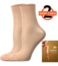 Silonové ponožky - 6x2 páry NYLON 20 DEN Lady B ťava