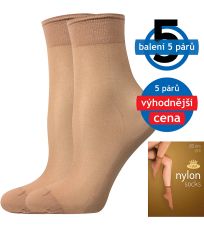 Silonové ponožky - 6 x 5 párov NYLON 20 DEN Lady B beige