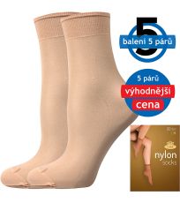 Silonové ponožky - 6 x 5 párov NYLON 20 DEN Lady B ťava