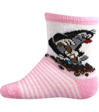 Dojčenské vzorované ponožky - 3 páry Krteček Boma mix B - holka