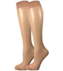 Silonové podkolienky - 2 páry NYLON 20DEN Lady B beige