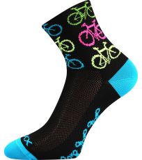 Unisex vzorované športové ponožky Ralf X Voxx bike/čierna