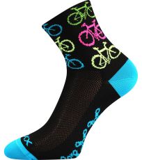 Unisex vzorované športové ponožky Ralf X VoXX® bike/čierna