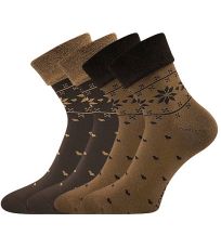 Dámske teplé ponožky Frotana Lonka caffee brown
