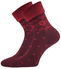 Dámske teplé ponožky Frotana Lonka red wine