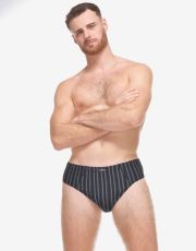 Pánske slipy so širším bokom 71135P GINA Čierna-šalvia